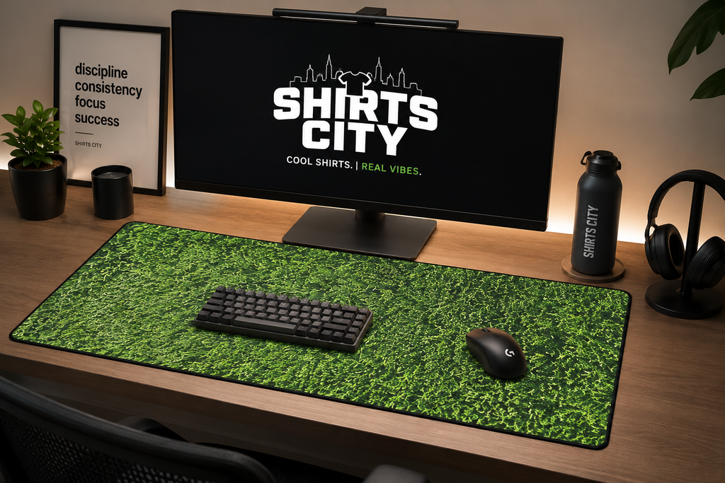 Grass Texture Desk Mat — Large Ergonomic Mouse Pad