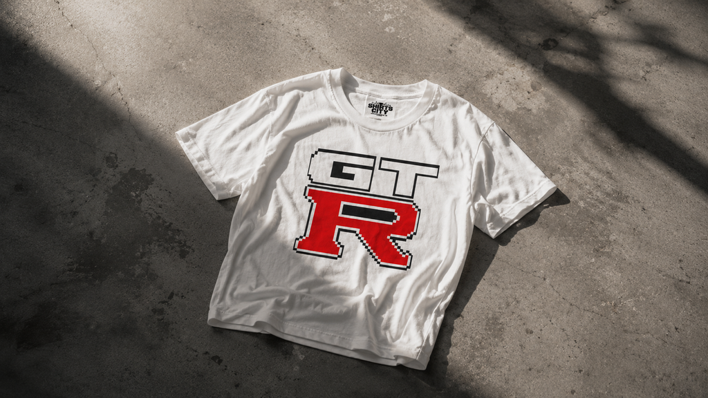 GTR Pixel Logo T-Shirt — Retro Racing Graphic Tee