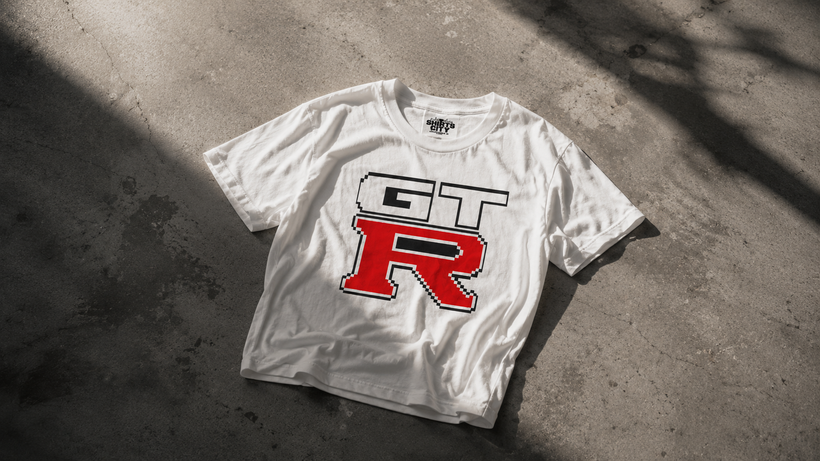 GTR Pixel Logo T-Shirt — Retro Racing Graphic Tee